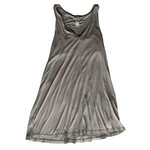 H&M basics flowy lightweight tan shift dress v neck size S